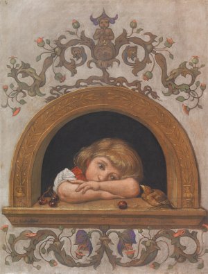 Ella am halbrunden Fenster by Hans Thoma Oil Painting