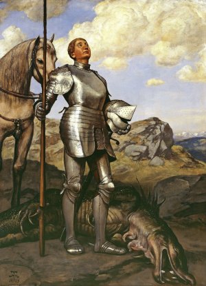 Knight Saint George by Hans Thoma Oil Painting