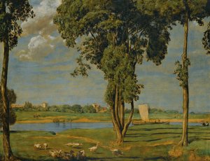 On The Banks Of The River Main by Hans Thoma Oil Painting
