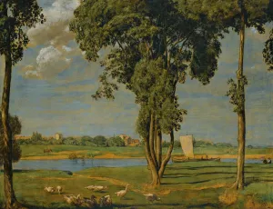 On The Banks Of The River Main by Hans Thoma Oil Painting