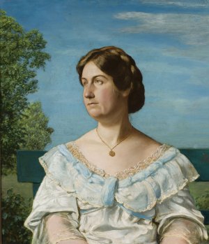 Portrait of Ella Blaue, artist's adopted daughter by Hans Thoma Oil Painting