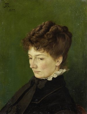 Portrait of Ida Muller, nee Scholderer by Hans Thoma Oil Painting