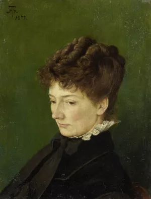 Portrait of Ida Muller, nee Scholderer by Hans Thoma Oil Painting