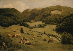 The Alb Valley near Sankt Blasien by Hans Thoma Oil Painting