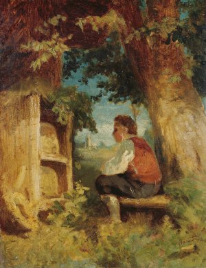The bee friend by Hans Thoma Oil Painting