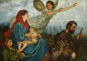 The Flight into Egypt by Hans Thoma Oil Painting