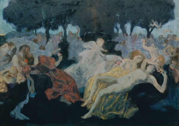 Main Product Photo of Am Brunnen der Liebe  Painting by Hans Tichy