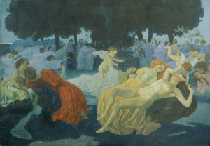 Am Brunnen der Liebe by Hans Tichy Oil Painting