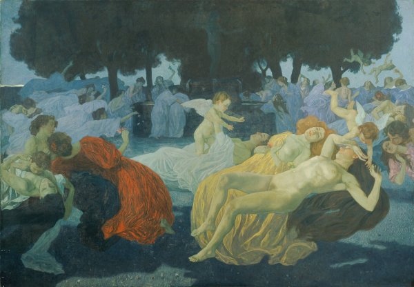 Main Product Photo of Am Brunnen der Liebe  Painting by Hans Tichy