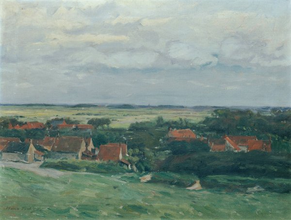 Hollandische Landschaft  by Hans Tichy - Hand-Painted Oil Painting Reproduction