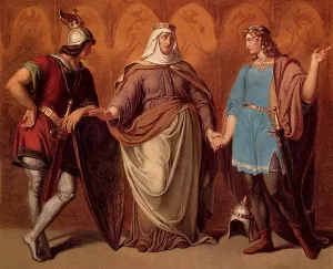Drei Figuren aus der Nibelungensage by Hans Veit Von Carolsfeld Oil Painting