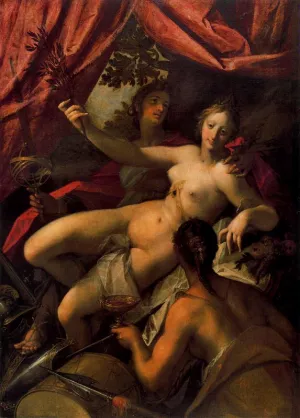 Allegory of Peace, Art and Abundance Oil painting by Hans Von Aachen