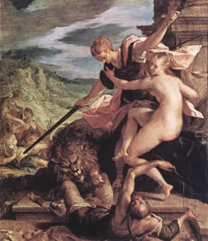 Allegory by Hans Von Aachen Oil Painting