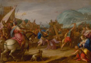 Carrying the Cross by Hans Von Aachen Oil Painting