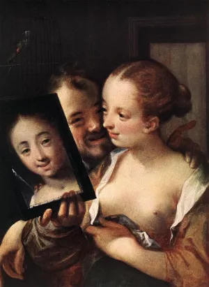 Joking Couple painting by Hans Von Aachen