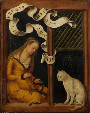 Girl Making a Garland by Hans Von Kulmbach Oil Painting
