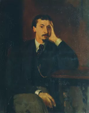 Der Dichter und Philosoph Gotthard Oswald Marbach Oil painting by Hans Von Marees