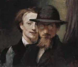 Double Portrait of Marees and Lenbach painting by Hans Von Marees
