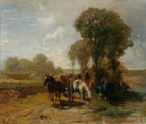 Halt an der Tranke by Hans Von Marees Oil Painting