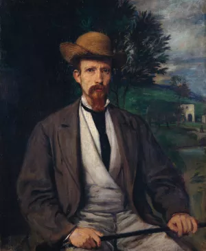 Self-Portrait with Yellow Hat by Hans Von Marees Oil Painting