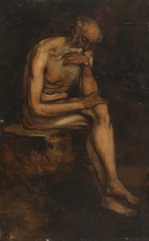 Studie des heiligen Hieronymus by Hans Von Marees Oil Painting