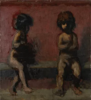 Two Putti by Hans Von Marees Oil Painting