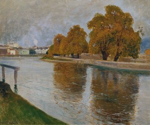 Die Salzach bei Hallein by Hans Wilt Oil Painting