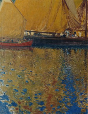 Morgenstimmung im Hafen von Lussin by Hans Wilt Oil Painting