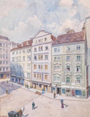 Wiener Hauserfront by Hans Wilt Oil Painting