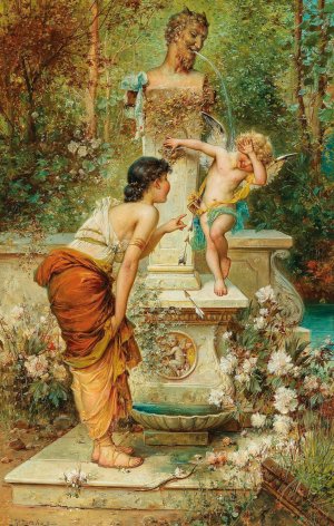 Bestrafter ubermuth by Hans Zatzka Oil Painting
