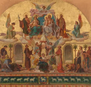Entwurf zum in grossen Dimensionen ausgefuhrten Hauptbilde in der Pfarrkirche St. Anna in Baumgarten Wien by Hans Zatzka Oil Painting
