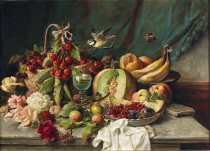 Fruchtestillleben by Hans Zatzka Oil Painting