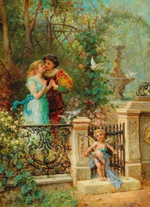 Im Banne Amors by Hans Zatzka Oil Painting
