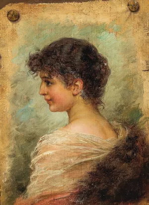 Profile Portrait of a Young Woman by Hans Zatzka Oil Painting