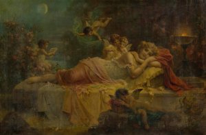 Sweet Dreams by Hans Zatzka Oil Painting