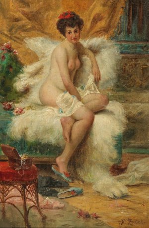 The Jewellery Box by Hans Zatzka Oil Painting