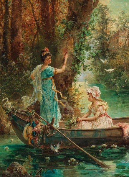 Main Product Photo of The Love Message Painting by Hans Zatzka