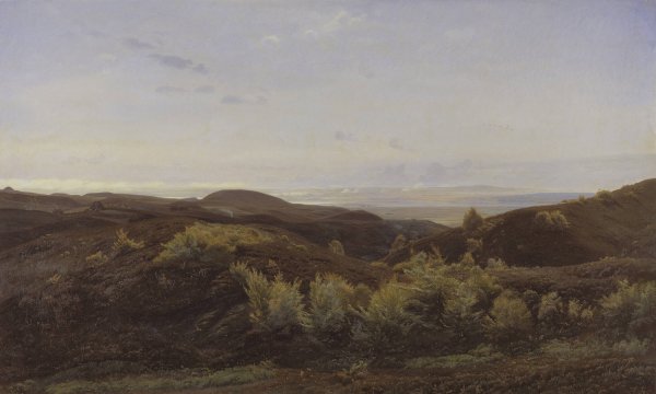 Heather Hills near Rye, Jutland  by Harald Foss - Hand-Painted Oil Painting Reproduction
