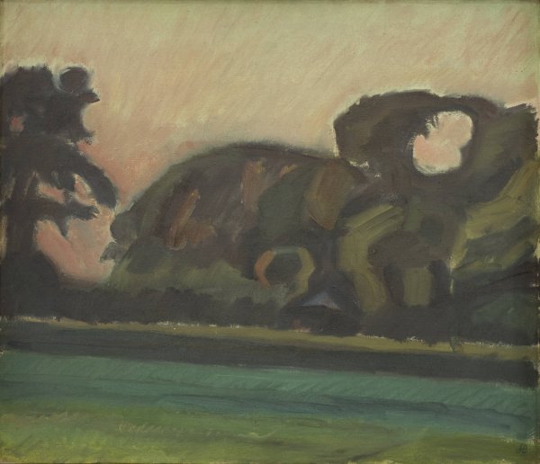 Main Product Photo of Landscape after Sunset  Painting by Harald Giersing