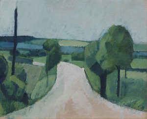Road near Faborg on Funen by Harald Giersing Oil Painting