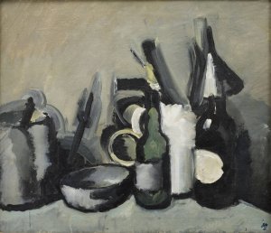 Still Life With Bottle by Harald Giersing Oil Painting