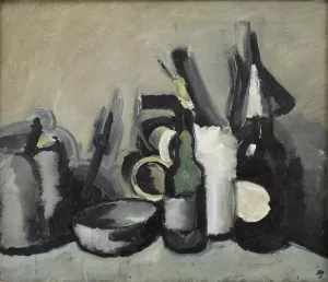 Still Life With Bottle Oil painting by Harald Giersing