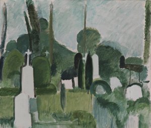 The Churchyard in Svanninge by Harald Giersing Oil Painting