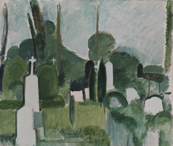 Main Product Photo of The Churchyard in Svanninge  Painting by Harald Giersing