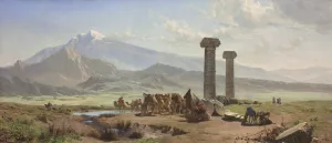 The Lydian Plain near Sardis, Asia Minor by Harald Jerichau Oil Painting