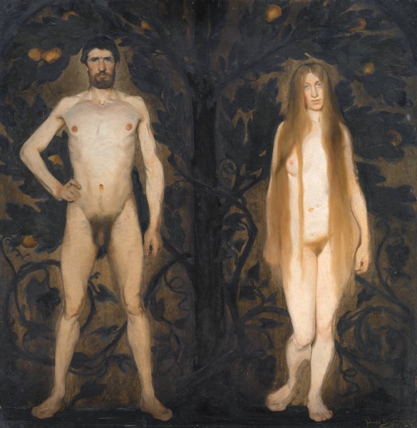 Main Product Photo of Adam and Eve  Painting by Harald Slott-Moller