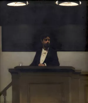 Georg Brandes at the University of Copenhagen by Harald Slott-Moller Oil Painting