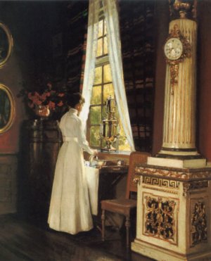 Morkenkaffen by Harald Slott-Moller Oil Painting