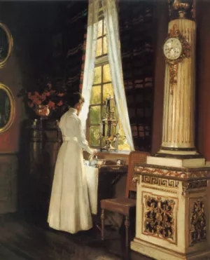 Morkenkaffen by Harald Slott-Moller Oil Painting