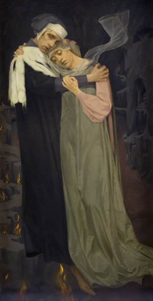 Paolo and Francesca by Harald Slott-Moller Oil Painting